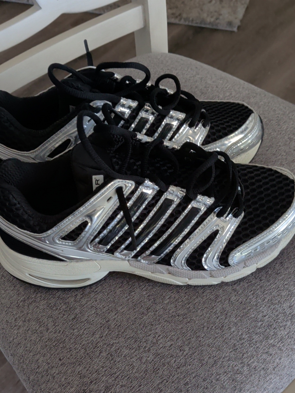 adidas adistar Black and Silver Men's Athletic Shoes